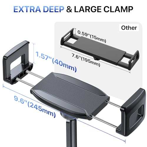 Miracase [2025 Latest Upgraded Cup Holder Tablet Mount for Car, [High-Rise Clamp Arm] Adjustable Long Neck Car Tablet Holder Compatible with iPad, Pro, Air, Mini & All 6.1-12.9" Tabs - style: Tablet Mount