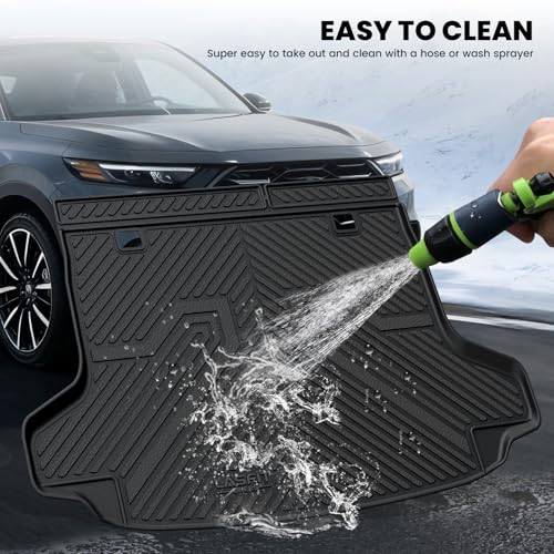 LASFIT Cargo Mat with Backrest Mat for Honda HRV 2023-2026 & for Acura ADX 2025-2026, All Weather TPE Custom Fit Trunk Mat Cargo Liner with Seatback Mat Accessories, Black - style: 6）For Honda HR-V | 2023-2026 | Trunk Mat