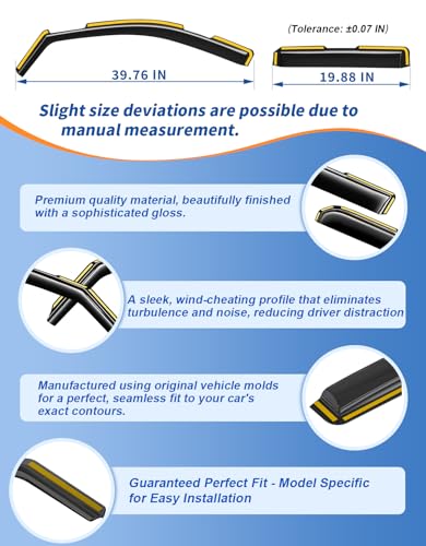 in-Channel Window Rain Guards Fit for Chevy Silverado & GMC Sierra 1500 Double Cab 2019-2026 Rain Guard Truck Extra Window Durable Deflectors Side Window Vent Visors Shades Car Accessories - size: For 2019-2026 Silverado/Sierra 1500 Double Cab