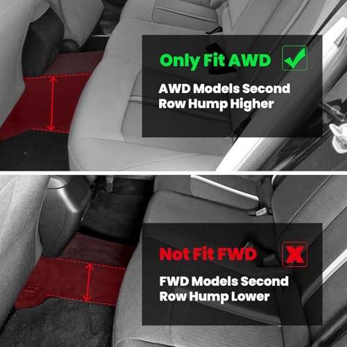 LASFIT Floor Mats & Cargo Mat for Hyundai Sonata 2020-2026 (Only Fit AWD & Gas) / Kia K5 2021-2025 (Only Fit AWD, Not for FWD) Custom Fit TPE All Weather Floor Liners Car Mats Accessoires - size: 2)For Hyundai Sonata & Kia K5 | 2020-2025 | AWD