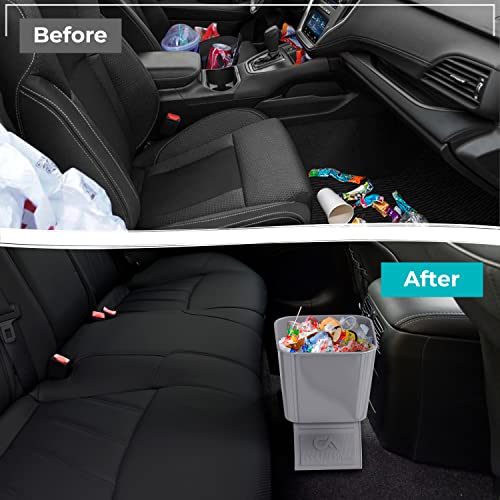 Garbage Can Trash Bin Waste Container Wastebasket for Auto Car Vehicle Boat Truck Quality Plastic Large 1 Gallon 4 Liter, Leakproof Quality for Life Gray - color: Gray