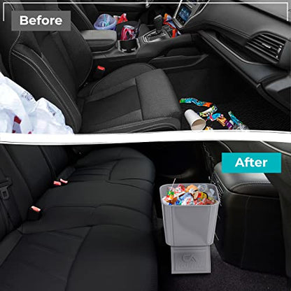 Garbage Can Trash Bin Waste Container Wastebasket for Auto Car Vehicle Boat Truck Quality Plastic Large 1 Gallon 4 Liter, Leakproof Quality for Life Gray - color: Gray