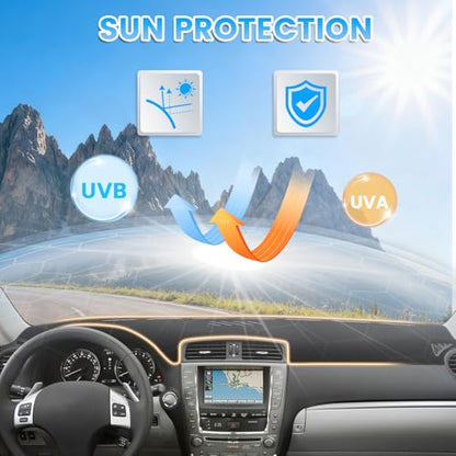 KUST Black Dash Cover Compatible with Lexus IS250 IS350 2006-2013 Dashboard Cover Accessories for IS250 IS350 IS450 Non-Slip Polyester Custom Fit Center Console Sunshield Protector No Glare - size: IS 06-13(Black)