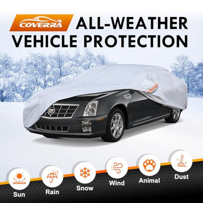 Car Cover Custom Fit for Cadillac XTS, DTS, CT6, 6 Layer Heavy Duty Waterproof All Weather Car Tarp Outdoor Protection with Cotton Lining - size: CT6,DTS,XTS