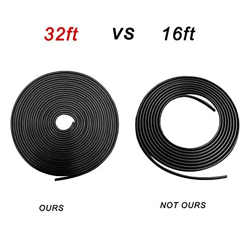 32Ft(10M) Door Edge Guards Car Door Edge Guards U Shape Car Door Protector Rubber Seal Door Guard Internal Double Sided Tape (No Glue Required), Black