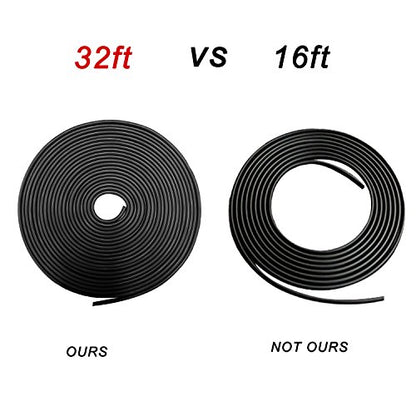 32Ft(10M) Door Edge Guards Car Door Edge Guards U Shape Car Door Protector Rubber Seal Door Guard Internal Double Sided Tape (No Glue Required), Black