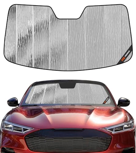 Pigenius Windshield Sun Shade for Ford Mustang 2015-2023 Without Rearview Mirror Mounted Camera - AstraGuard - color: Silver, size: 2015-2023 Without Rearview Mirror Mounted Camera