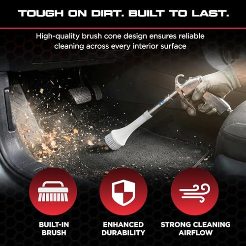Tornador Z-014 Air Blow Out Tool Bundle | Includes CT-900 Brush Cone | High-Velocity Air Blowout with Brush Agitation | Professional Detailing for Vents, Carpet & Upholstery - size: Z-014 + Brush Cone