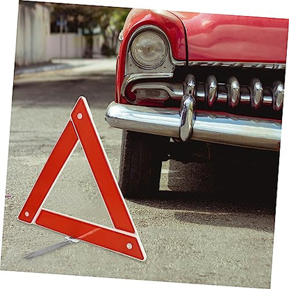 2pcs Auto Folding Safety Warning Sign Compact Roadside Emergency Reflective Triangle for Vehicle Maintenance Roadside Assistance and Construction Use