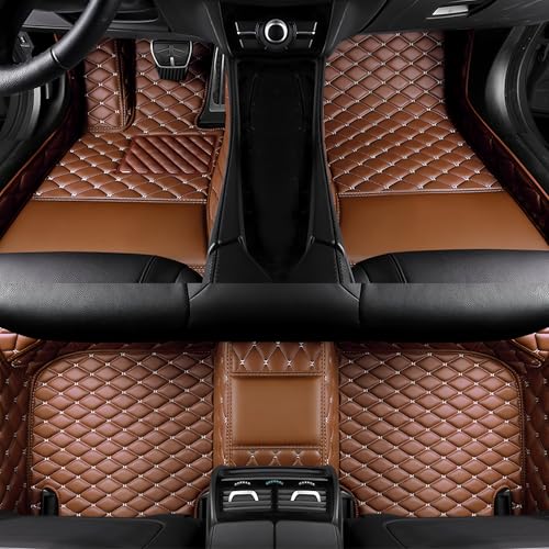 Customize All-Weather Protection Luxury Leather Floor Mats for Cars, SUVs, and Trucks According to Automotive Model (3D Light Brown Floor mats) - color: 3D light brown floor mats