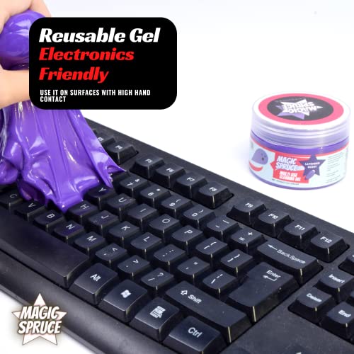 MAGIC SPRUCE Car Detailing Kit Gel for Car Interior Dashboard Cleaner Products, Non-Water Dust Remover Scented Freshner, Upholstery Cleaning Putty, Laptop Computer Cleaning Accessories Car Slime - color: Purple