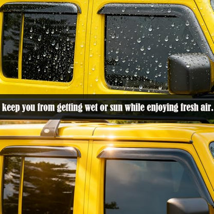 Tape On Side Window Rain Guards Window Visors Vent Deflectors Compatible with Toyota RAV4 2013-2018, Wind Deflector Smoke 4PCS 94992 2014 2015 2016 2017 - size: For 13-18 Rav4