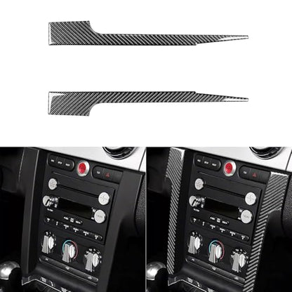 Real Soft Carbon Fiber Car Accessories Central Console Instrument Side Strips Interior Trim Stickers Compatible with Ford Mustang GT Shelby 2005 2006 2007 2008 2009 - color: Console Strips-black