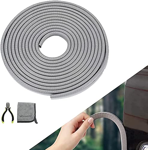 Winunite 16.4ft(5m) Car Door Edge Guards Light Gray– Fits Most Vehicles, No Glue, U-Shaped, Built-in Metal Clips, Scratch and Chip Resistant – Reduces Dings in Parking Lots - color: gray, size: 16-2/5Ft