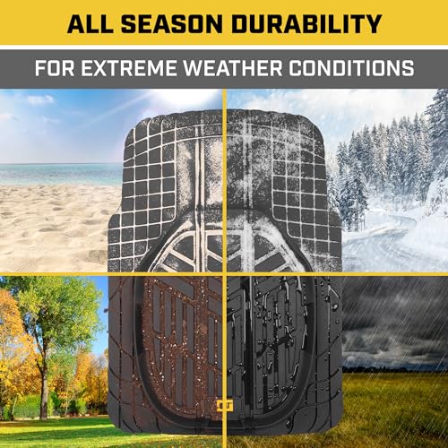 Cat Car Floor Mats for Trucks, Cars - Reservoir Deep Dish All-Weather Car Mats, Waterproof Automotive Floor Liners for Cars Trucks SUV, Universal Car Accessories, Black - style: Deep Dish Reservoir