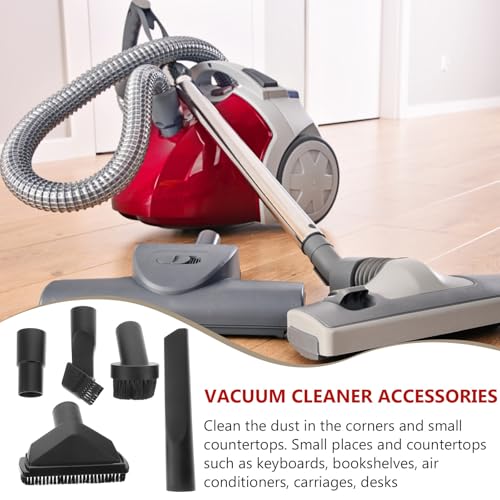 Alipis Universal Vacuum Cleaner Accessories Kit 5pcs Set with 32mm/35mm Inner Diameter round Brush Nozzle and Adapter for Car Detailing and Home Cleaning