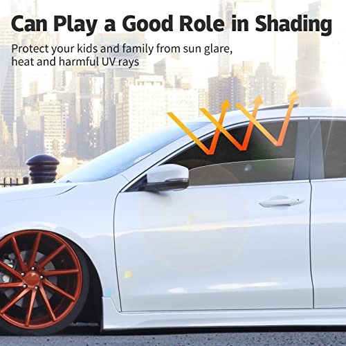 ZATOOTO 4 Pcs Car Window Cutains - Black Silk Magnetic Privacy Side Front Rear Protection Covers - Sun Shades Keeps Cooler for Kids Sleeping - color: Black Faux Silk Flat-Full Set 4PCS