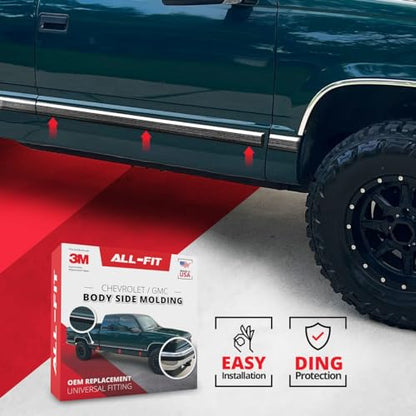 All-Fit Automotive Replacement Old Style Body Side Molding (2.5") – OEM Grade Chrome Trim fits 88-99 Chevy Tahoe, GMC Suburban, Silverado, Yukon, Blazer, and More – Easy to Install OBS (26 Ft) - style: OBS Trim Chrome (88-98)