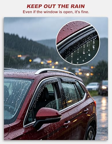 in-Channel Window Rain Guards Fit for Chevy Chevrolet Malibu 2016-2025 (9 Gen),Extra Durable Window Visors Window Deflectors Vent Visors Vent Shades Car Accessories-4 pcs - size: Fit for 2016-2025 Chevy Malibu(9 Gen)