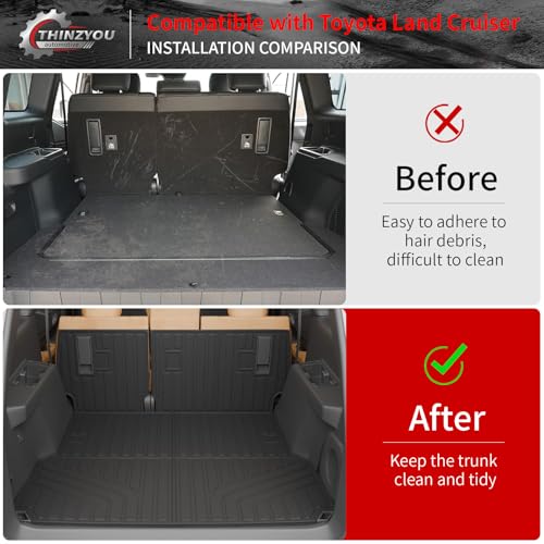 Trunk Mat Compatible with 2024 2025 2026 Toyota Land Cruiser/Lexus GX550 Overtrail 5 Seats Cargo Mat Cargo Liner Trunk Liner Back Seat Cover Land Cruiser Accessories (Trunk Mat+Backrest Mats) - style: For Toyota Land Cruiser&Lexus GX550 Overtrail | 2024-2