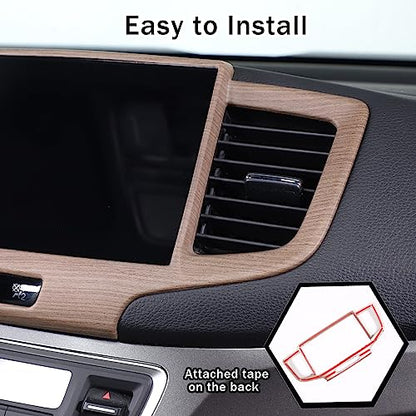 Dashboard Navigation Panel Frame for Honda Pilot 2019-2022/ Ridgeline 2021-2023/ Passport 2019-2023, ABS Material Center Console GPS Screen Panel Frame Trim Accessories (Pear Wood Grain) - color: Pear Wood Grain