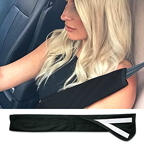 Seatbelt Covers - Comfort Removable Car Seat Belt Cover for Women, Men, Kids - color: Black