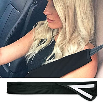 Seatbelt Covers - Comfort Removable Car Seat Belt Cover for Women, Men, Kids - color: Black