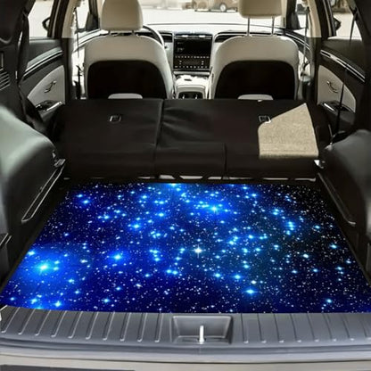 Universal Car Trunk Mat 29" x 39", Blue Starry Sky All Weather Trunk Protection Cargo Liner,Durable Cargo Mat Rear Trunk Liner, Stylish Vehicle Interior Accessories Suitable for Most Car Models - color: Blue Starry Sky
