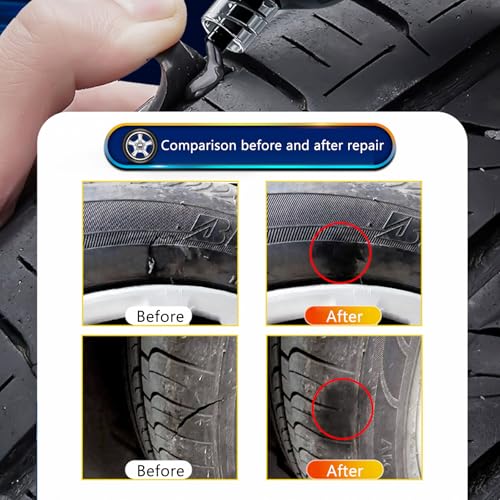 Tire Repair Rubber Nail Tire Repair Nail Tire Repair Rubber Screws Fast Tool Self-Service Suitable for Car Motorcycle Jeep Tire Puncture Repair - color: 40Pcs+30ml glue+screwdriver