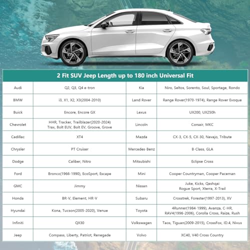 GUNHYI 16 Layers SUV Car Cover Waterproof All Weather Heavy Duty, Universal Fit Subaru CrossTrek, Audi Q3, Kia Soul/Seltos, Honda Element, Hyundai Kona, Nissan Kicks, Toyota CHR, vw Taos etc. - color: 2 SUV Car Cover, size: 2 Fit SUV Jeep Length up to 180