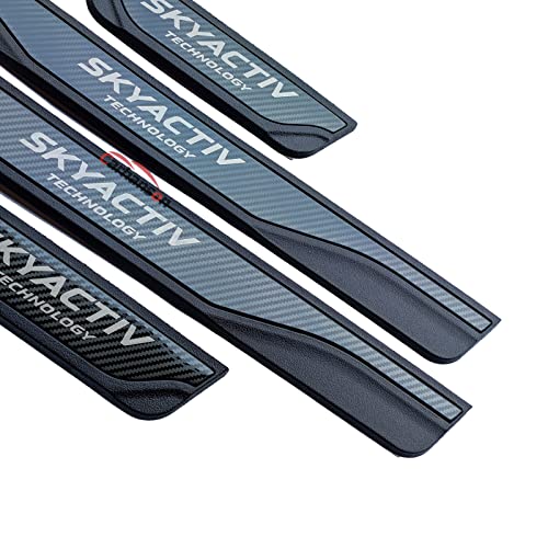 Car Door Sill Scuff Protector, for Mazda 3 2015-2022 Accessories Parts, Door Entry Guard Plate Trim Cover, Auto Interior Accessory Kick Panels 4pcs Set