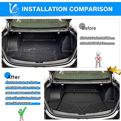 Cartist Cargo Liner Compatible with Chevrolet Malibu 2016 2017 2018 2019 2020 2022 2023 2024 2025 All Weather Trunk Mat Liner for Malibu Accessories Black - size: 5)Chevy Malibu 2016-2025