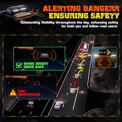 2x17.7 Emergency Traffic Advisor Strobe Lights Bar for Vehicles Trucks Safety Warning Lights w/Remote Control, Caution Lights for Construction Vehicles Trucks, White - color: #09 White