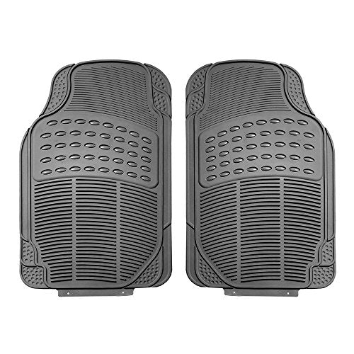 FH Group Automotive Floor Mats Climaproof for All Weather Protection Universal Fit Trimmable Heavy Duty fits Most Cars, SUVs, and Trucks, 2pc Front Set Solid Gray - color: Gray, style: Front Set