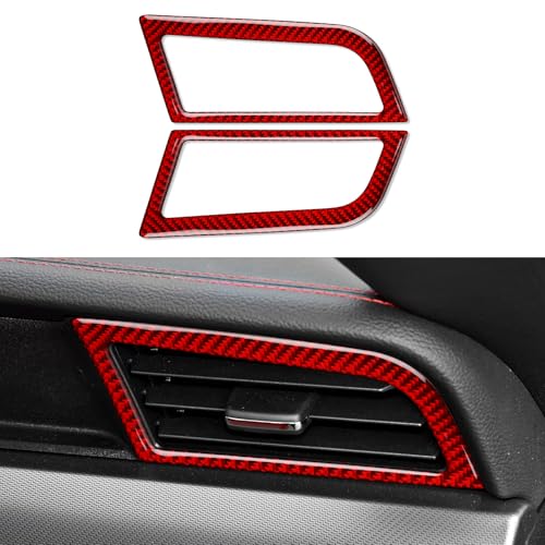 Car Door Air Outlet Vent Sticker for Ford Mustang 2015 2016 2017 2018 2019 2020 2021 2022 2023 2024 Accessories Carbon Fiber Decal - color: Air Outlet