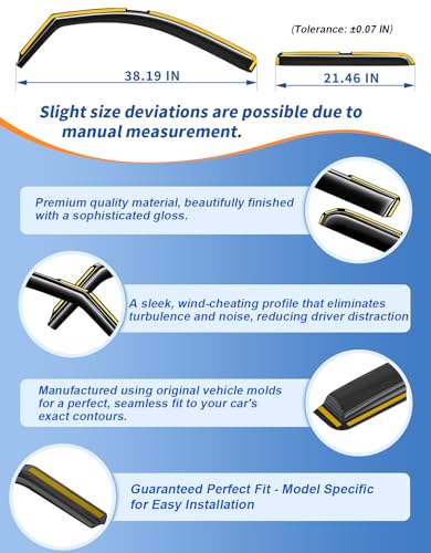 in-Channel Window Rain Guards Fit for Chevy Silverado/GMC Sierra 2014-2018 Double Cab Rain Guard Extra Durable Window Deflectors Truck Window Vent Visors Shades Exterior Car Accessories - size: For 2014-2018 Silverado/GMC Sierra Double Cab