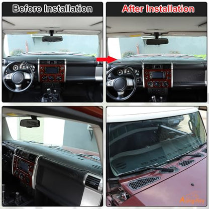 Aunginsy Car Dashboard Cover Mat Compatible with Toyota FJ Cruiser 2007-2021 SUV Dashboard Dash Cover Nonslip Grey Mat Sun Pad Dash Carpet Sunshade Glare UV Rays Protector Car Interior Accessories - color: Grey(LHD)