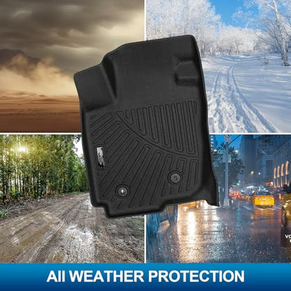 PELEUS Floor Mats and Cargo Liner Compatible with 2006-2012 Toyota RAV-4 (Not for 3rd Row), All Weather Custom Fit Full Set Floor Liners, Odorless Heavy Duty TPE Rubber Mats, Black - style: For Toyota RAV4 2006-2012