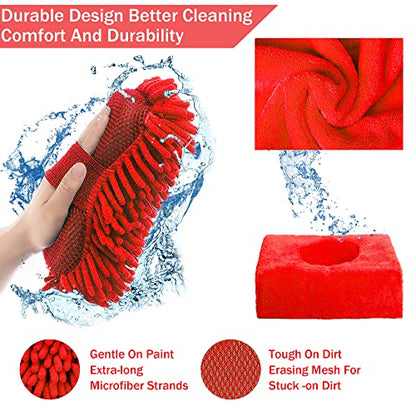 LIANXIN Car Wash Kit Car Wash Cleaning Kit Car Wash Foam Gun Sprayer Microfiber Sponge and Towels Car Foam Gun Tire Brush Collapsible Bucket Car Washing Kit - size: XXL-20