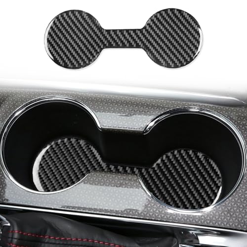 Black Carbon Fiber Compatible with Chevy/Chevrolet Malibu 2016-2025 2017 2018 2019 2020 2021 2022 2023 2024 Accessories Car Cup Coaster Cup Holders Embedded Cover Interior Trim Decal - color: Cup Holder Pad