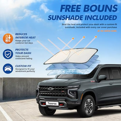 Car Cover Waterproof All-Weather,Heavy-Duty Outdoor Full Exterior Automobiles SUV(Length 202-214 inch) with Windshield Sun Shade Universal Fit Chevrolet Tahoe, Lincoln MKT, GMC Envoy etc - size: Fit SUV Jeep Length 202-214 inch(YXXL-545)