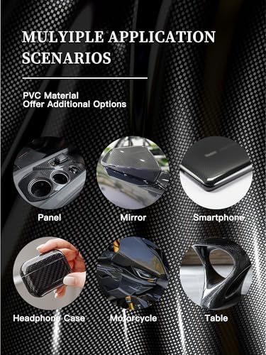 3D Carbon Fiber Vinyl Wrap, for Body Protection, Scratch Resistance, Air Release Technology, 1ft x 5ft Car wrap (Carbon Fiber Black) - color: Carbon Fiber Black, size: 1*5ft