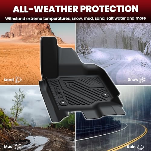 LASFIT Floor Mats for 2025 2026 Ford Expedition 7 Seats Standard (Not Fit 8 Seats and Not Fit Max),All Weather Protection TPE Easy Clean Floor Liners,3Row,4PCS Black - style: 7) Expedition Standard 7-Seat| 25-26 | 3 Rows