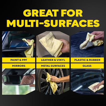 Meguiar's Supreme Shine Microfiber Towels for Cars, Absorbent Ultra-Plush Car Microfiber Towel Set for Effectively Removing Car Care Products Without Leaving Swirls, 3 Pack - size: 3 Microfiber Towels (Pack of 1)