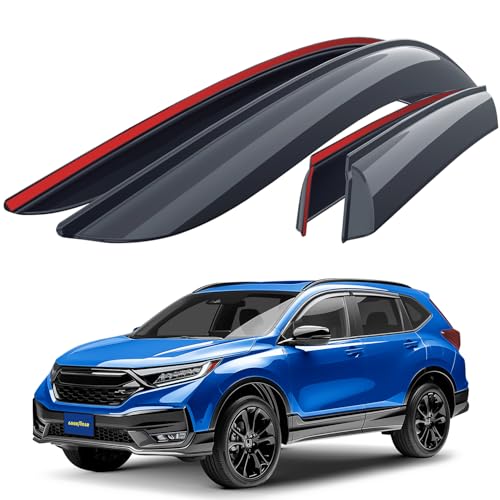 Goodyear Shatterproof Side Window Deflectors for Honda CR-V (CRV) 2017-2022, Rain Guards, Window Visors for Cars, Vent Deflector, Car Accessories, 4 pcs. - GY008732 - color: For CR-V 17-22