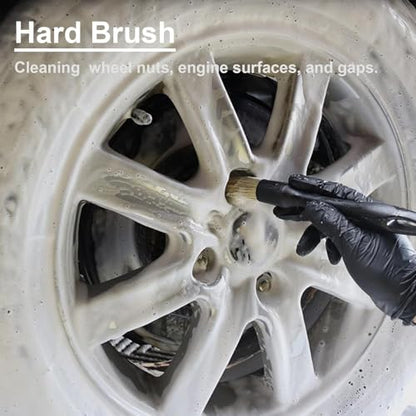 Automobile Wheel Cleaning Brushes Set, Ultra Soft Boars Hair Car Brushes, Car Cleaning Supplies Kit, Car Dust Brush, Car Accessories for Truck, SUV