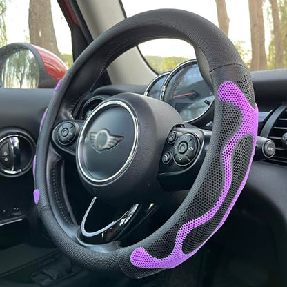 PINCTROT Large Size Comfy Grip Steering Wheel Cover, Anti-Slip Design, 15.5-15.75 Inch(Silicone Purple) - color: 6.Purple, size: Large Size[15 1/2''-15 3/4'']