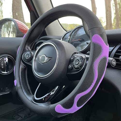 PINCTROT Large Size Comfy Grip Steering Wheel Cover, Anti-Slip Design, 15.5-15.75 Inch(Silicone Purple) - color: 6.Purple, size: Large Size[15 1/2''-15 3/4'']