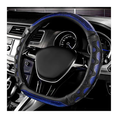 Car Steering Wheel Cover, 15 Inch Anti-Slip Steering Wheel Cover Protector with 3D Honeycomb Design, Universal Steering Wheel Covers for Cars Truck SUV, Car Accessories (Blue) - color: Blue