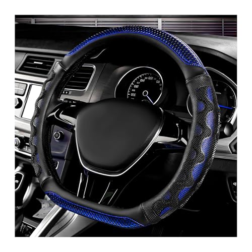 Car Steering Wheel Cover, 15 Inch Anti-Slip Steering Wheel Cover Protector with 3D Honeycomb Design, Universal Steering Wheel Covers for Cars Truck SUV, Car Accessories (Blue) - color: Blue